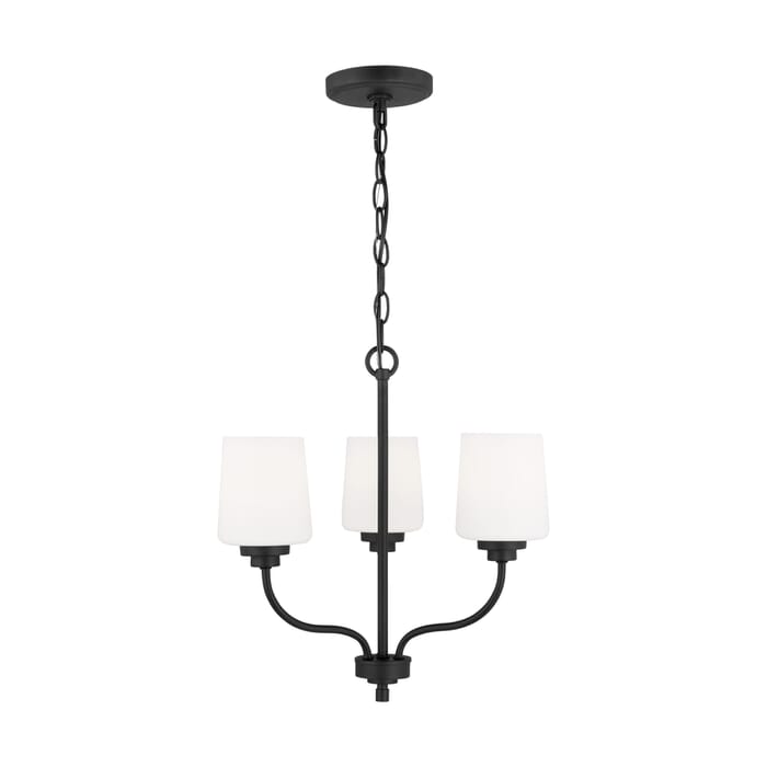 Sea Gull Windom 3-Light Traditional Chandelier in Midnight Black Sea Gull Windom 3-Light Traditional Chandelier in Midnight Black