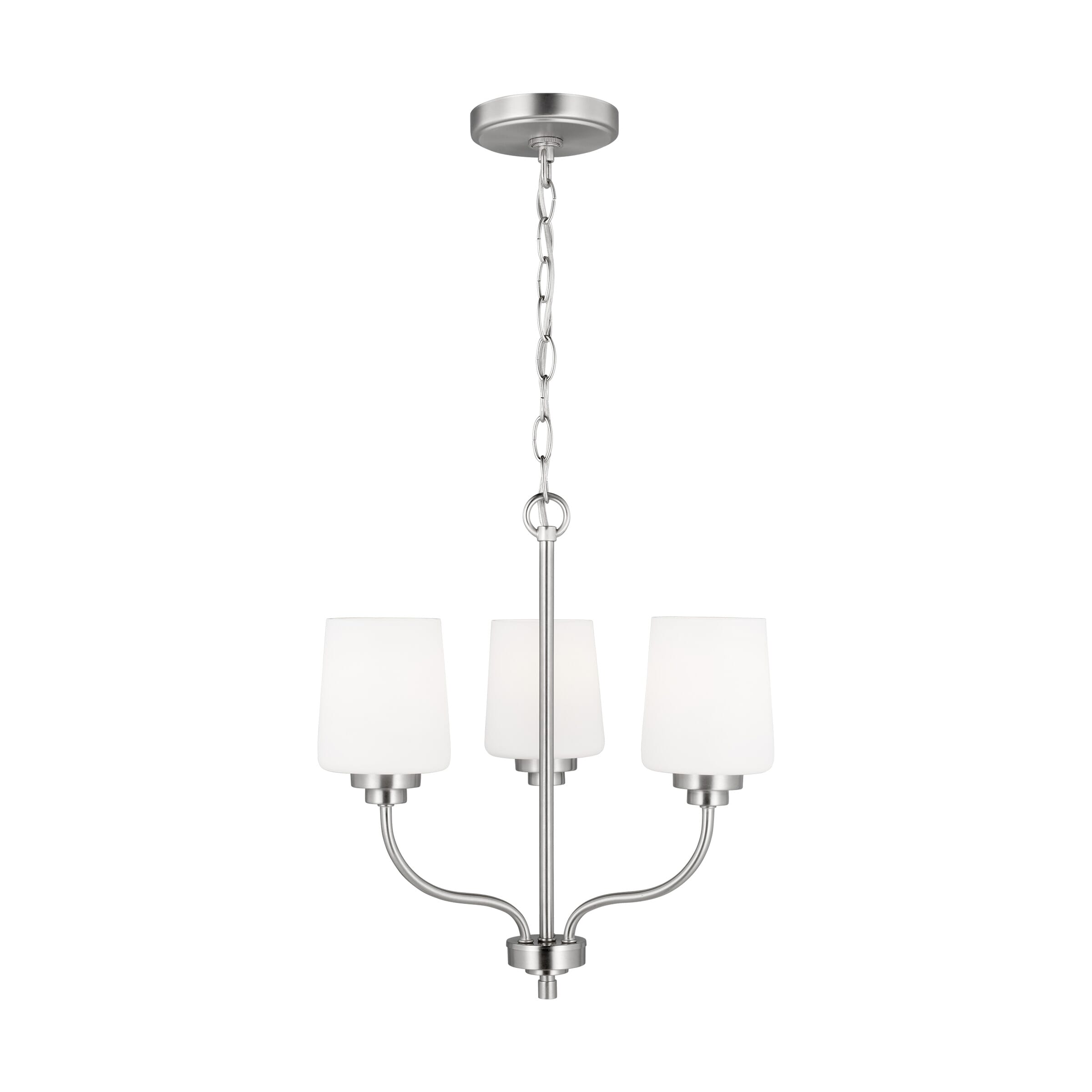 Windom 3-Light Traditional Chandelier in Brushed Nickel