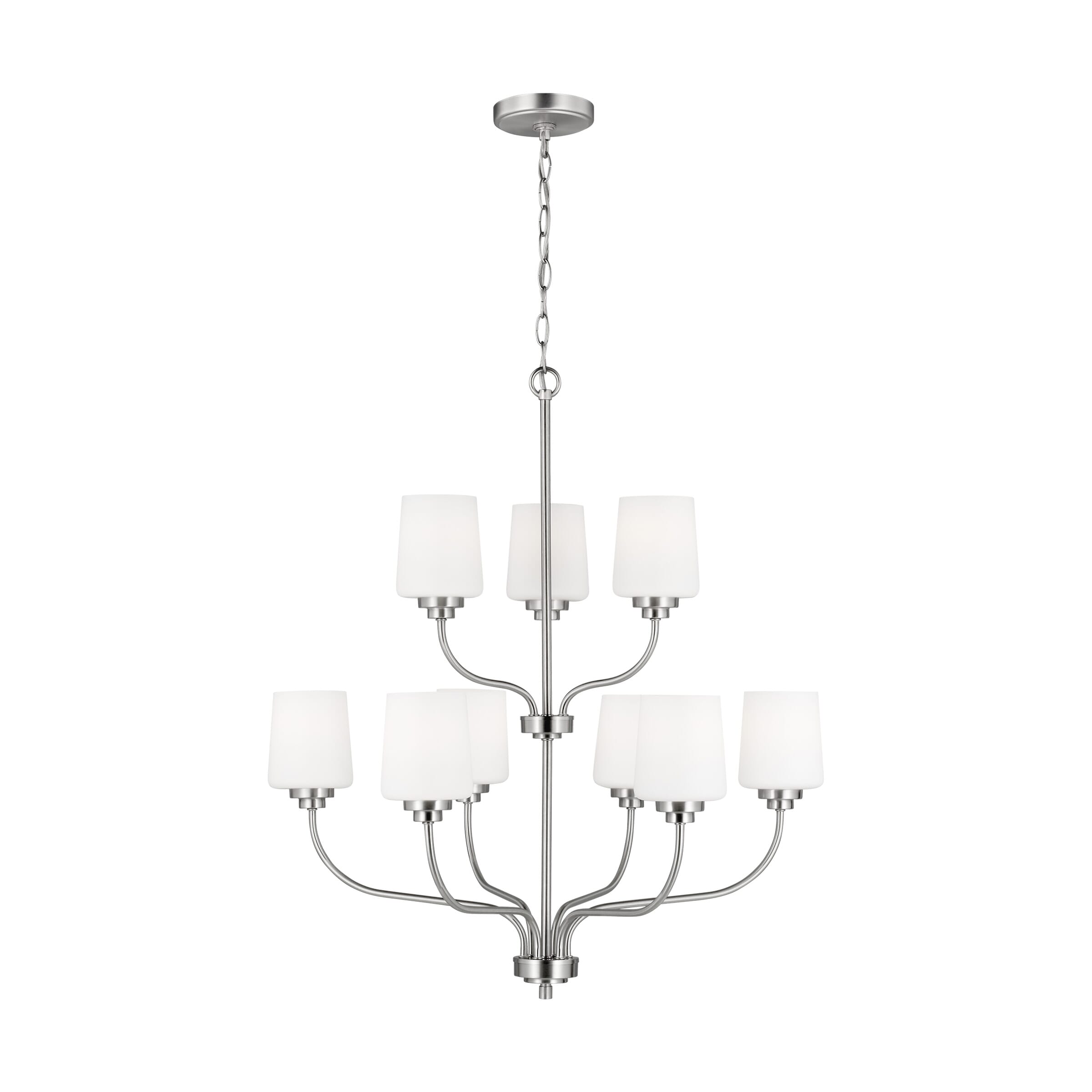 Windom 9-Light Traditional Chandelier in Brushed Nickel