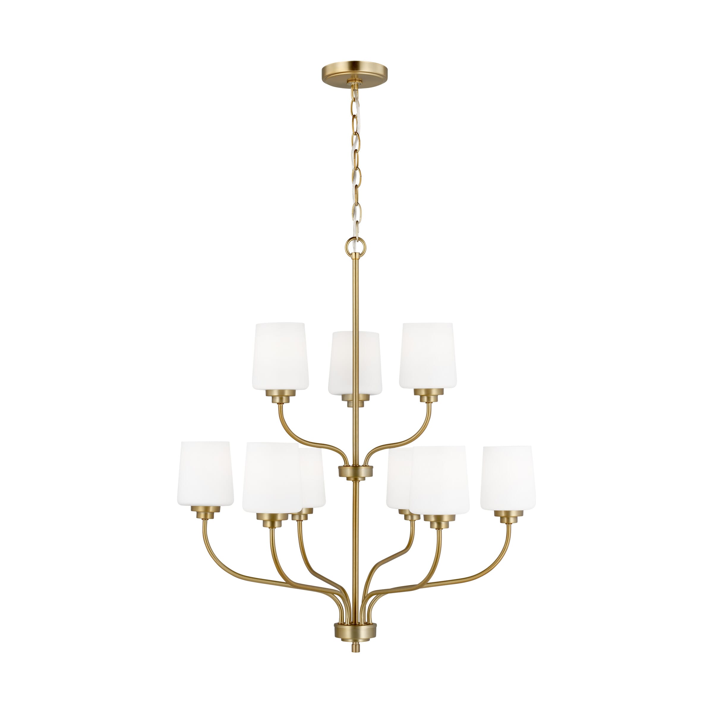 Windom 9-Light Traditional Chandelier in Satin Brass