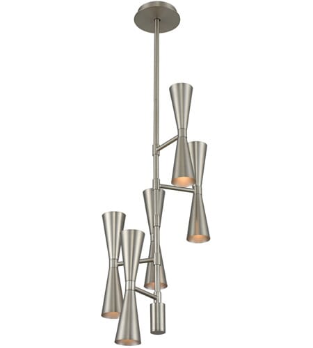Kalco Milo 10-Light Pendant Light in Satin Nickel