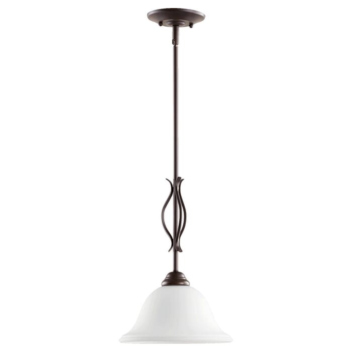 Quorum Spencer 8" Ceiling Light in Oiled Bronze with Satin Opal Quorum Spencer 8" Ceiling Light in Oiled Bronze with Satin Opal