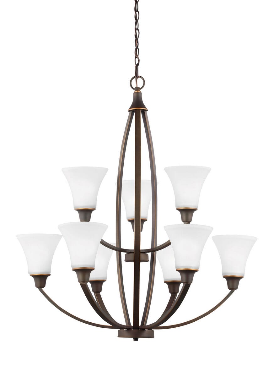 Metcalf 9-Light Chandelier in Autumn Bronze