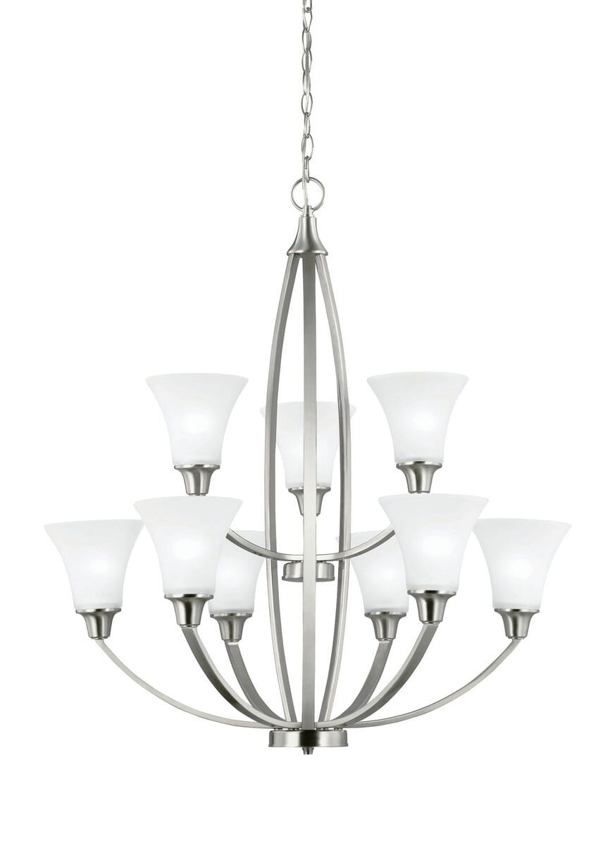 Metcalf 9-Light Chandelier in Brushed Nickel