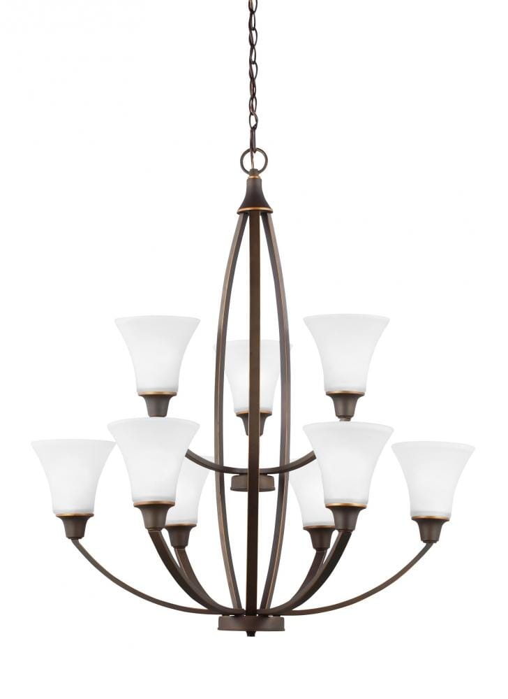 Metcalf 9-Light Chandelier in Autumn Bronze