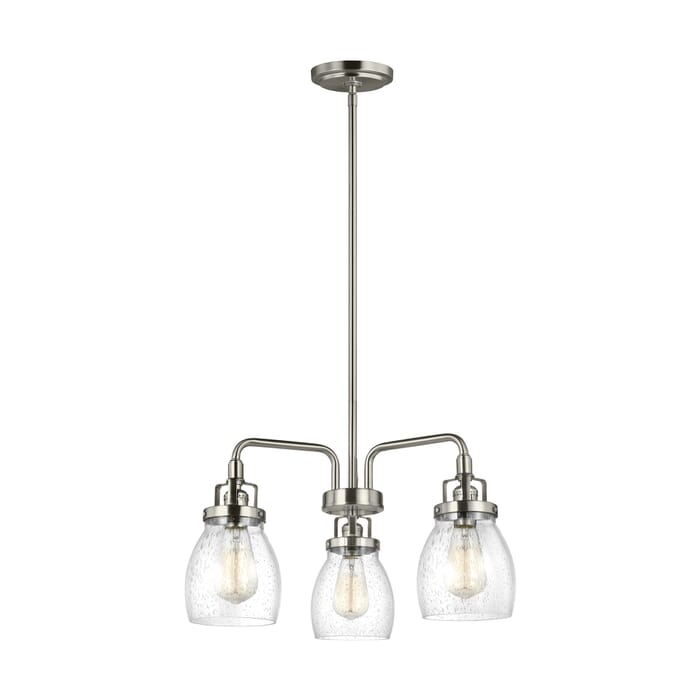 Sea Gull Belton 3-Light LED Transitional Chandelier in Brushed Nickel Sea Gull Belton 3-Light LED Transitional Chandelier in Brushed Nickel