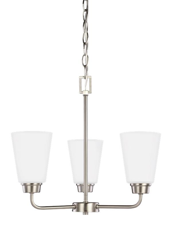 Sea Gull Kerrville 3-Light Chandelier in Brushed Nickel