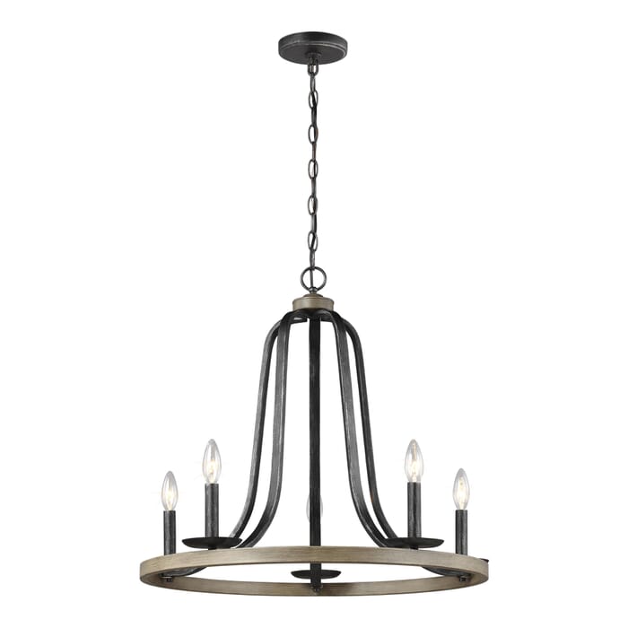 Sea Gull Conal 5-Light Transitional Chandelier in Stardust Sea Gull Conal 5-Light Transitional Chandelier in Stardust