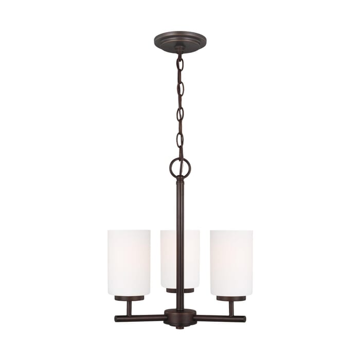 Sea Gull Oslo 3-Light Contemporary Chandelier in Bronze Sea Gull Oslo 3-Light Contemporary Chandelier in Bronze