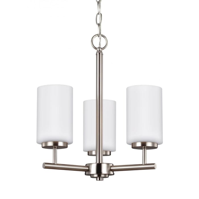 Sea Gull Oslo 3-Light Chandelier in Brushed Nickel Sea Gull Oslo 3-Light Chandelier in Brushed Nickel