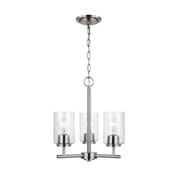 Sea Gull Oslo 3-Light Contemporary Chandelier in Brushed Nickel Sea Gull Oslo 3-Light Contemporary Chandelier in Brushed Nickel