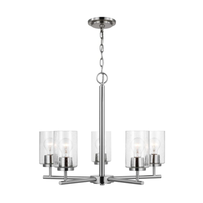 Sea Gull Oslo 5-Light Contemporary Chandelier in Brushed Nickel Sea Gull Oslo 5-Light Contemporary Chandelier in Brushed Nickel