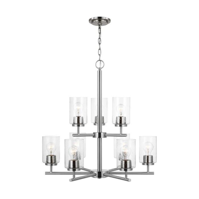 Sea Gull Oslo 9-Light Contemporary Chandelier in Brushed Nickel Sea Gull Oslo 9-Light Contemporary Chandelier in Brushed Nickel