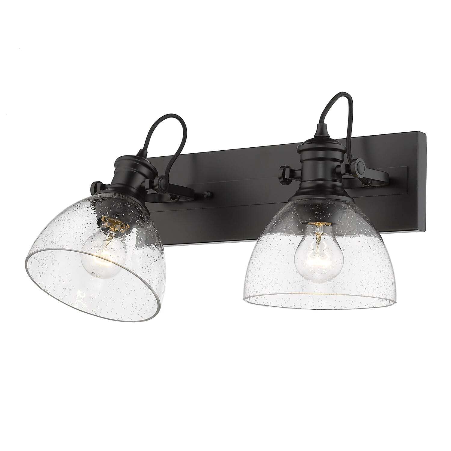 Golden Hines 2-Light Bathroom Vanity Light in Black