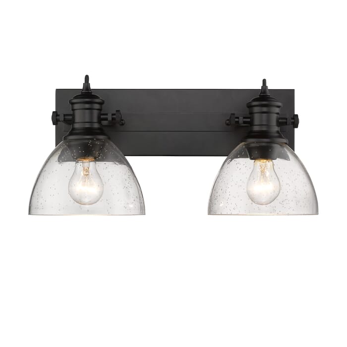 Golden Hines 2-Light Bathroom Vanity Light in Black Golden Hines 2-Light Bathroom Vanity Light in Black