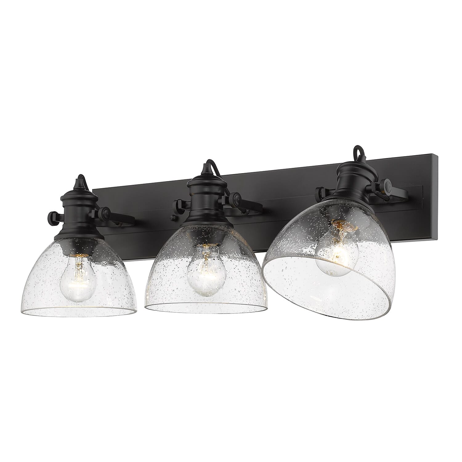 Golden Hines 3-Light Bathroom Vanity Light in Black