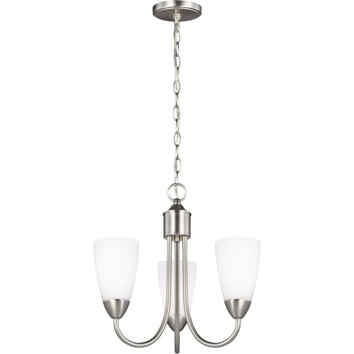 Sea Gull Seville 3-Light Chandelier in Brushed Nickel Sea Gull Seville 3-Light Chandelier in Brushed Nickel