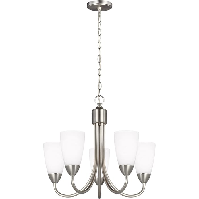 Sea Gull Seville 5-Light Chandelier in Brushed Nickel Sea Gull Seville 5-Light Chandelier in Brushed Nickel