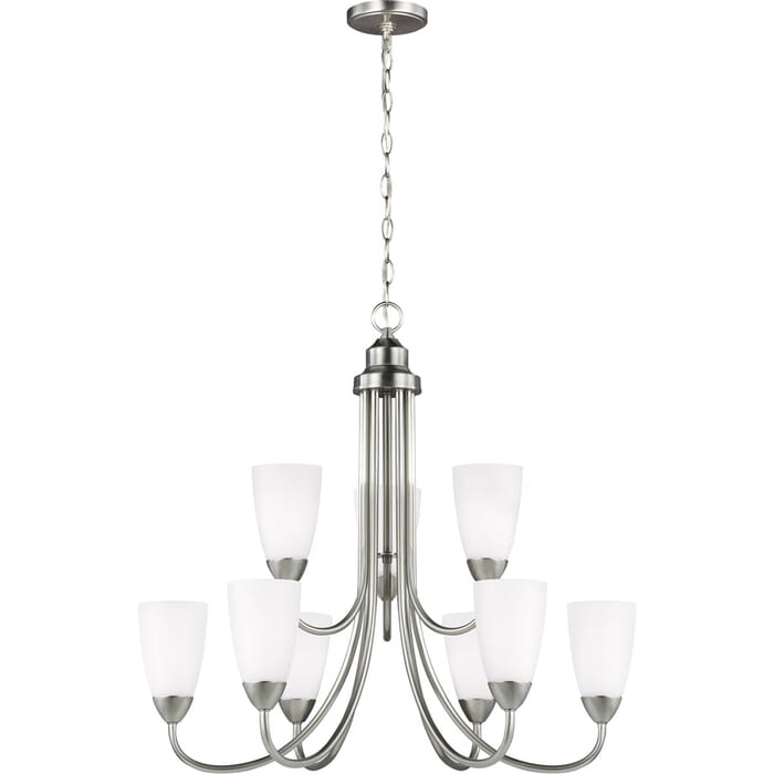 Sea Gull Seville 9-Light Chandelier in Brushed Nickel Sea Gull Seville 9-Light Chandelier in Brushed Nickel