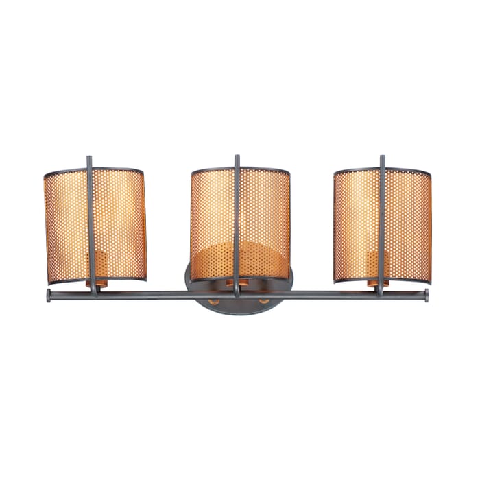 Maxim Caspian 3-Light Wall Sconce in Oil Rubbed Bronze and Antique Brass Maxim Caspian 3-Light Wall Sconce in Oil Rubbed Bronze and Antique Brass