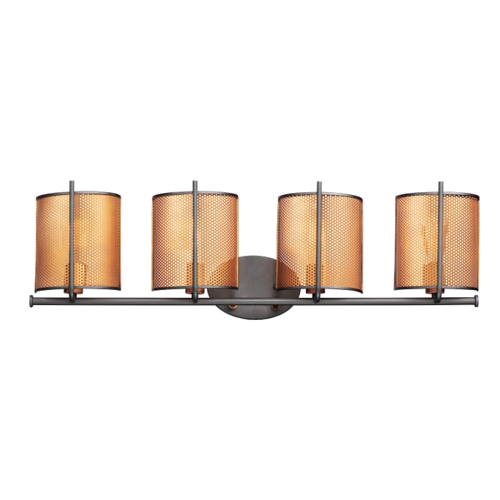 Maxim Caspian 4-Light Wall Sconce in Oil Rubbed Bronze and Antique Brass Maxim Caspian 4-Light Wall Sconce in Oil Rubbed Bronze and Antique Brass