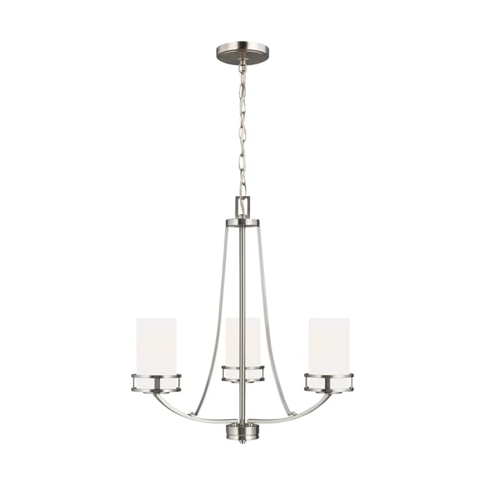 Sea Gull Robie 3-Light Rustic Chandelier in Brushed Nickel Sea Gull Robie 3-Light Rustic Chandelier in Brushed Nickel
