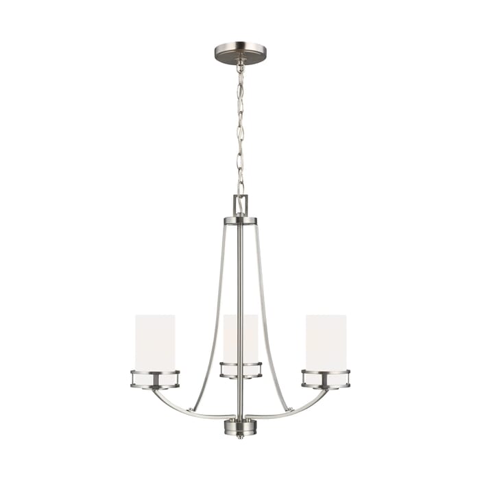 Sea Gull Robie 3-Light Rustic Chandelier in Brushed Nickel Sea Gull Robie 3-Light Rustic Chandelier in Brushed Nickel