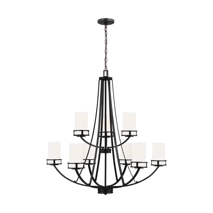 Sea Gull Robie 9-Light Rustic Chandelier in Midnight Black Sea Gull Robie 9-Light Rustic Chandelier in Midnight Black