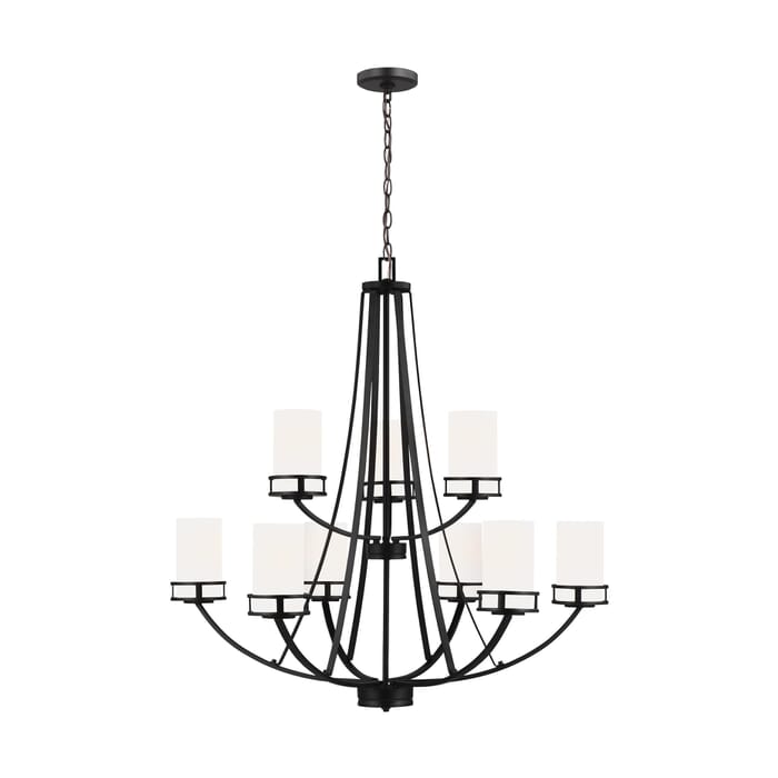 Sea Gull Robie 9-Light Rustic Chandelier in Midnight Black Sea Gull Robie 9-Light Rustic Chandelier in Midnight Black