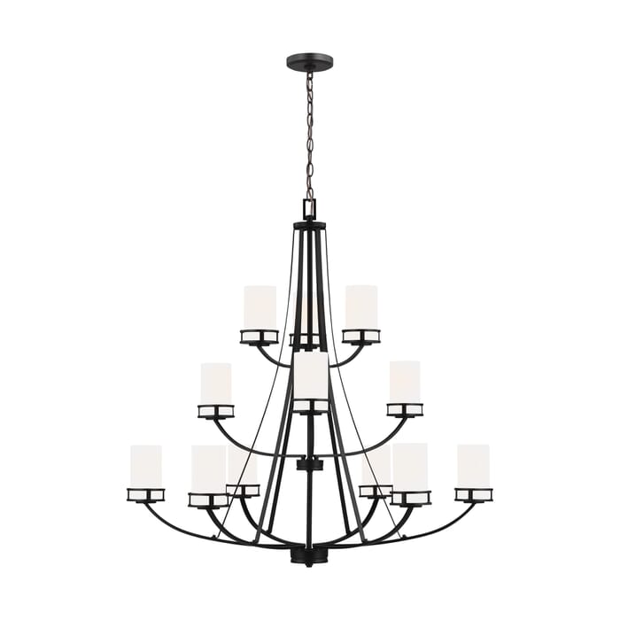 Sea Gull Robie 12-Light Rustic Chandelier in Midnight Black Sea Gull Robie 12-Light Rustic Chandelier in Midnight Black