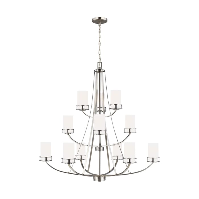 Sea Gull Robie 12-Light Rustic Chandelier in Brushed Nickel Sea Gull Robie 12-Light Rustic Chandelier in Brushed Nickel