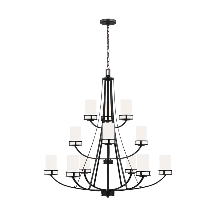 Sea Gull Robie 12-Light Rustic Chandelier in Midnight Black Sea Gull Robie 12-Light Rustic Chandelier in Midnight Black