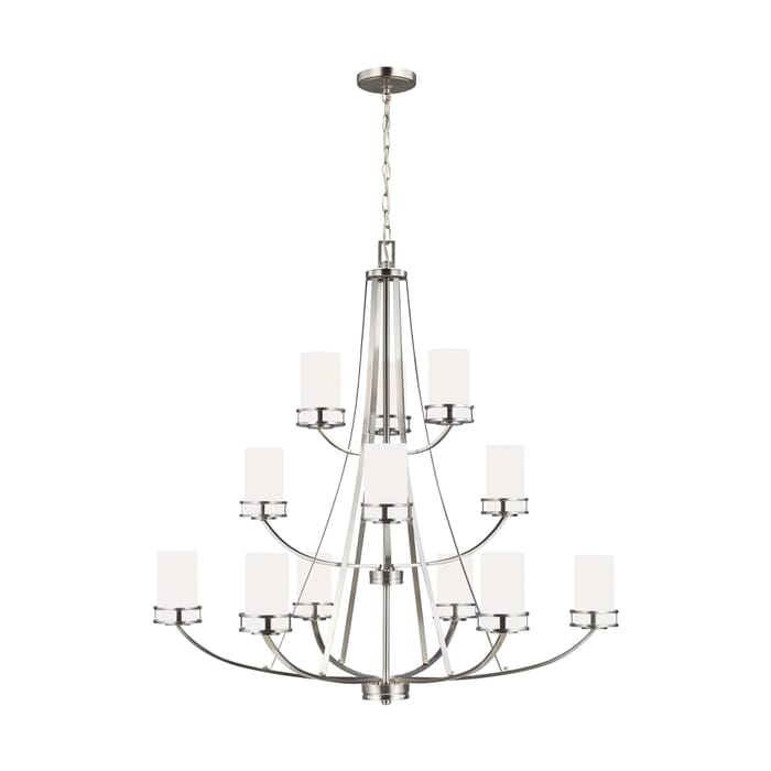 Sea Gull Robie 12-Light Rustic Chandelier in Brushed Nickel Sea Gull Robie 12-Light Rustic Chandelier in Brushed Nickel