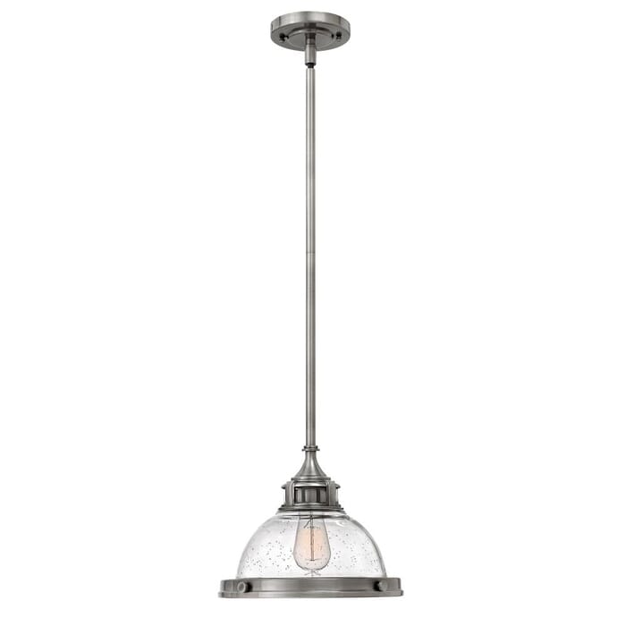 Hinkley Amelia 1-Light Stem Hung Pendant in Polished Antique Nickel Hinkley Amelia 1-Light Stem Hung Pendant in Polished Antique Nickel