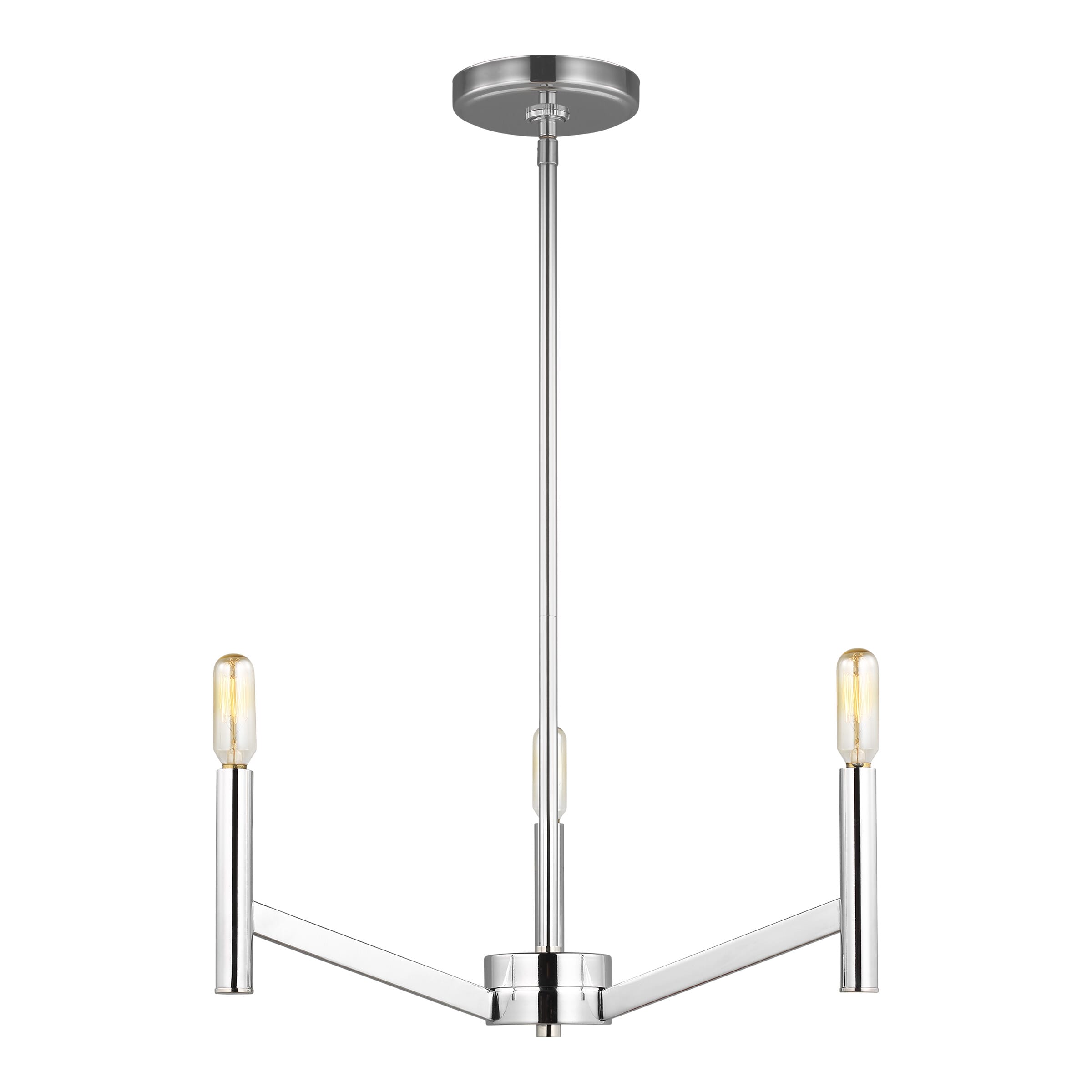 Sea Gull Vector 3-Light Contemporary Chandelier in Chrome