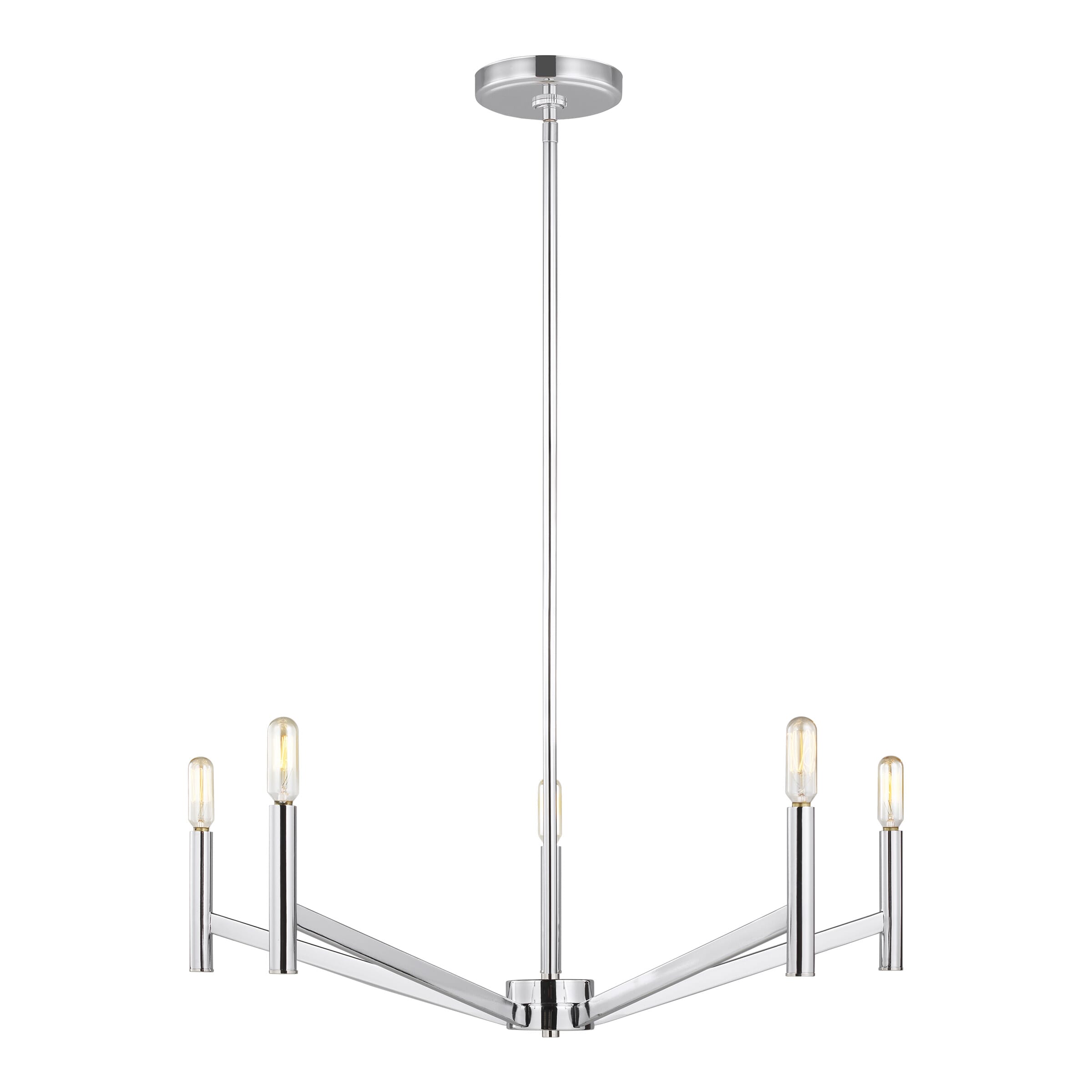 Sea Gull Vector 5-Light Contemporary Chandelier in Chrome