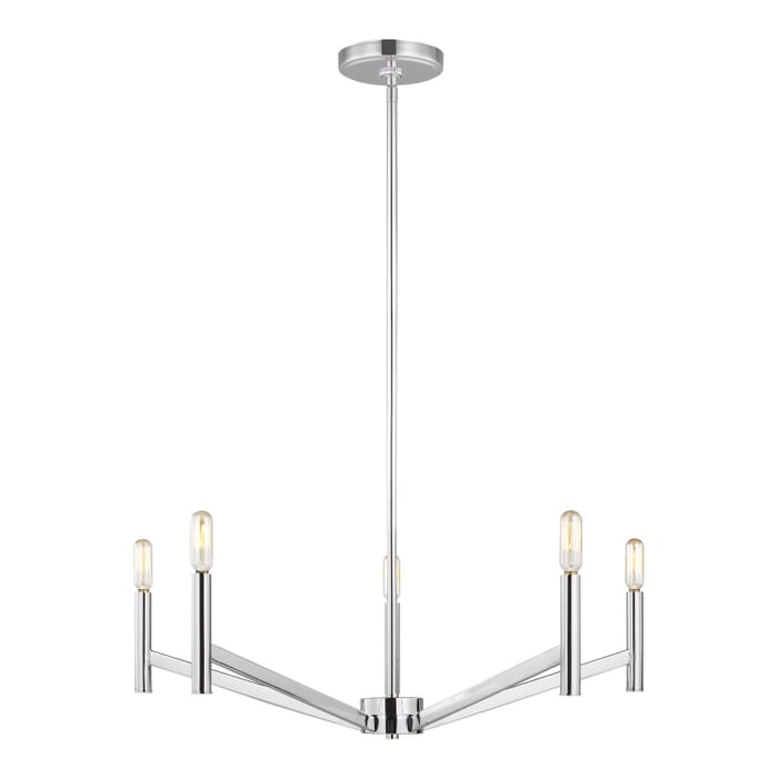 Vector 5-Light Chandelier in Chrome Vector 5-Light Chandelier in Chrome