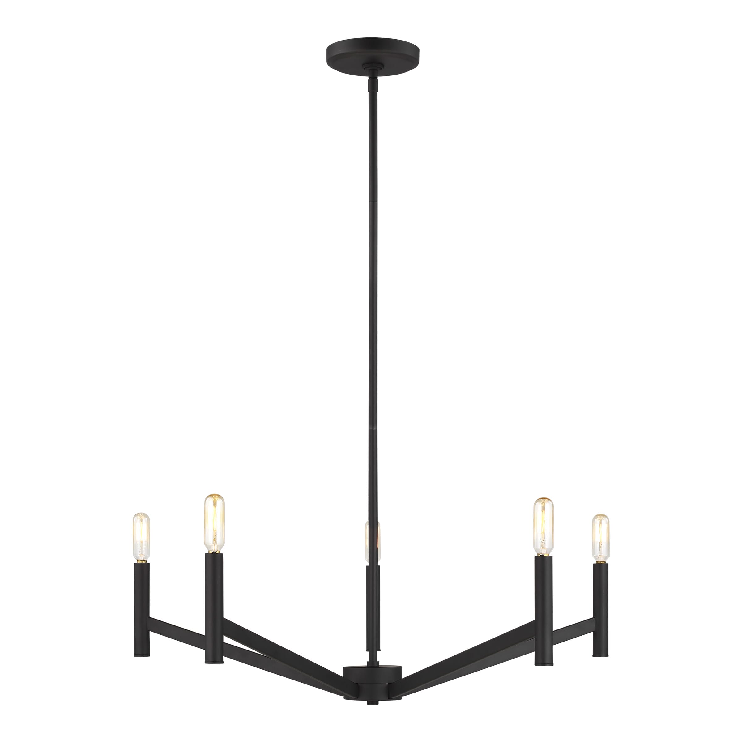 Sea Gull Vector 5-Light Contemporary Chandelier in Midnight Black