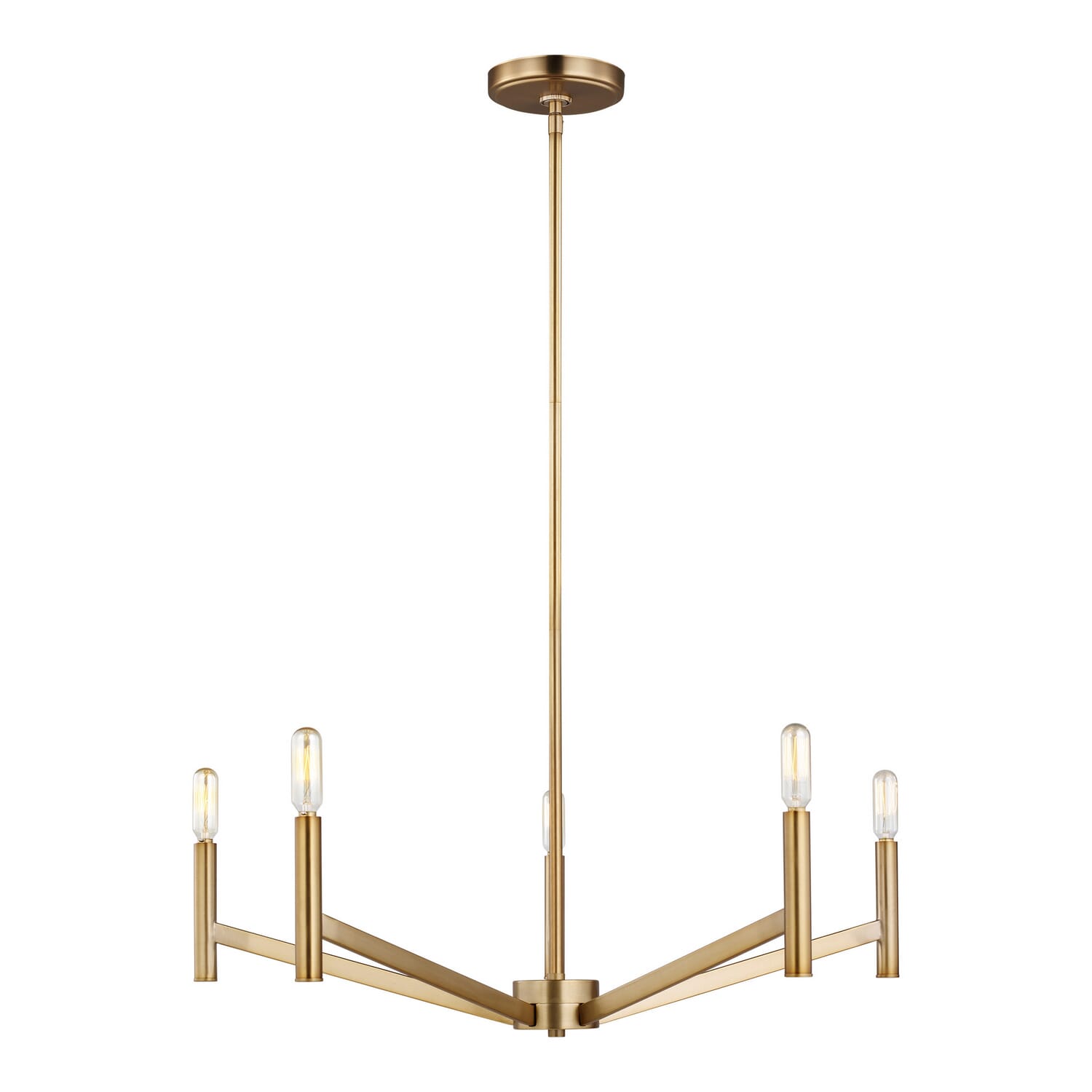 Vector 5-Light Chandelier in Satin Brass