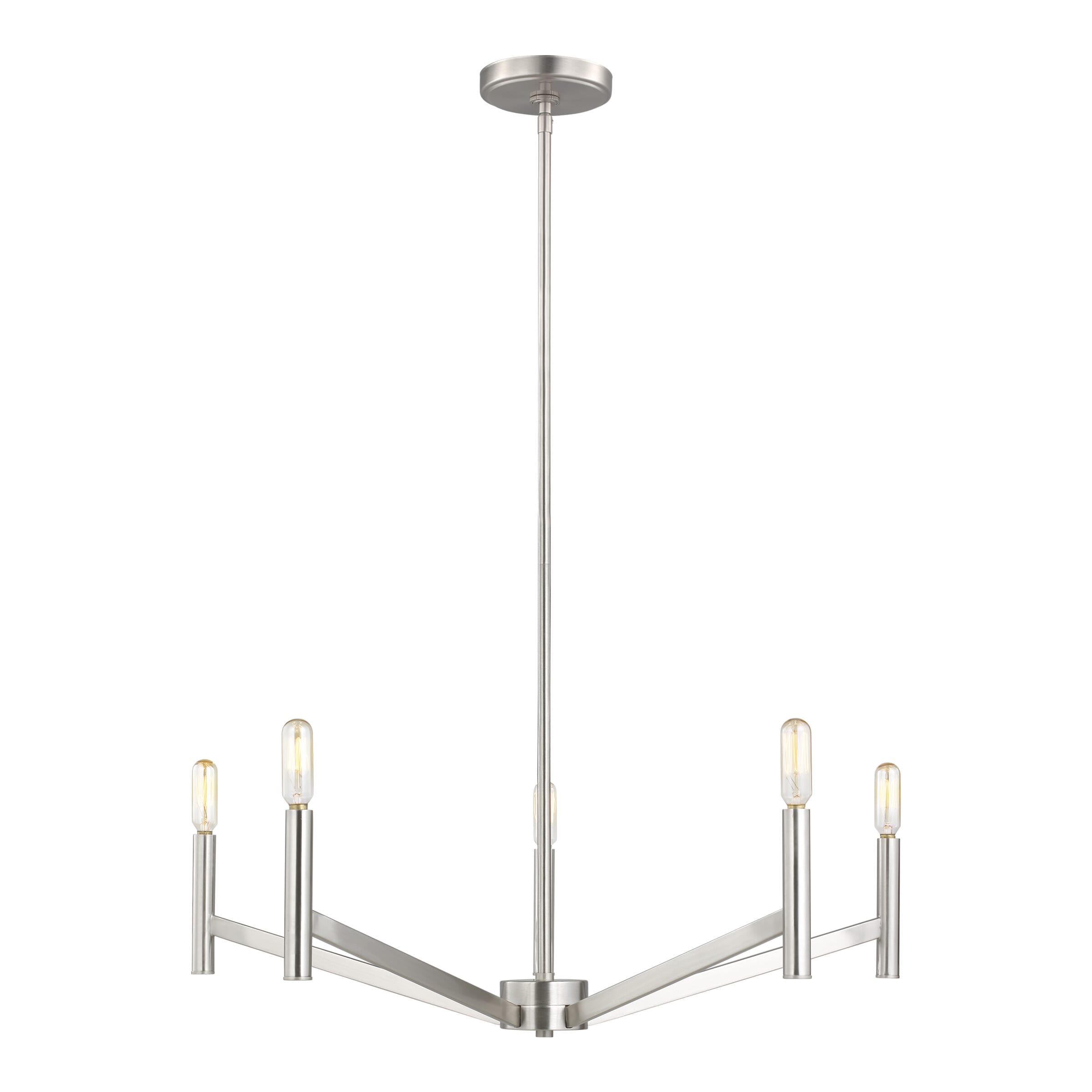 Sea Gull Vector 5-Light Contemporary Chandelier in Brushed Nickel