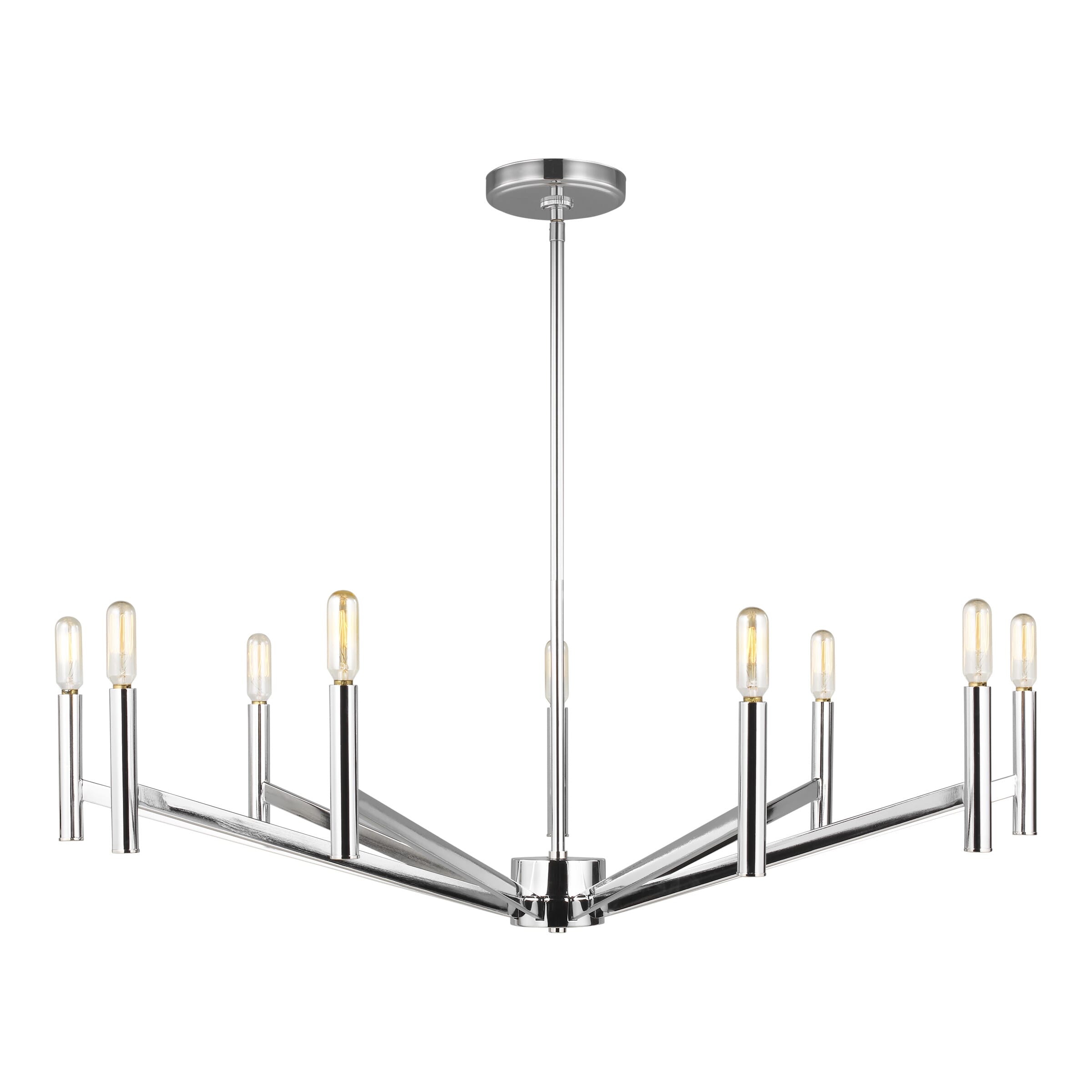 Sea Gull Vector 9-Light Contemporary Chandelier in Chrome