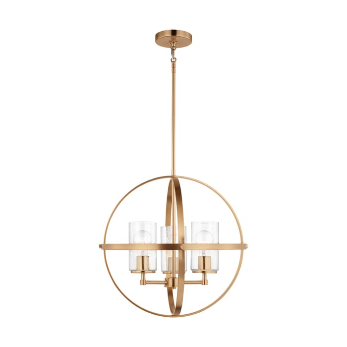 Sea Gull Alturas 3-Light Contemporary Chandelier in Satin Brass Sea Gull Alturas 3-Light Contemporary Chandelier in Satin Brass
