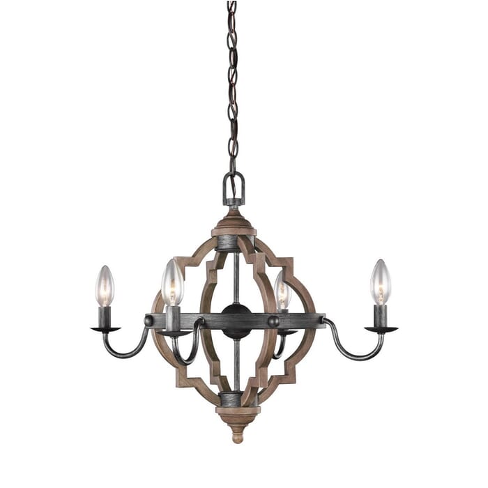 Sea Gull Socorro 4-Light Quatrefoil Chandelier in Stardust Sea Gull Socorro 4-Light Quatrefoil Chandelier in Stardust