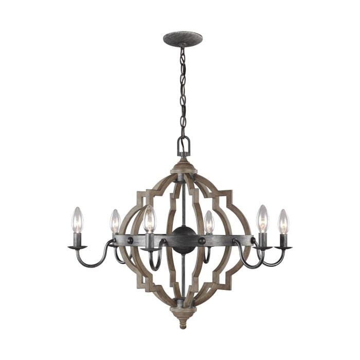 Sea Gull Socorro 6-Light Quatrefoil Chandelier in Stardust Sea Gull Socorro 6-Light Quatrefoil Chandelier in Stardust