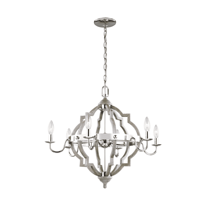 Sea Gull Socorro 6-Light Transitional Chandelier in Washed Pine Sea Gull Socorro 6-Light Transitional Chandelier in Washed Pine