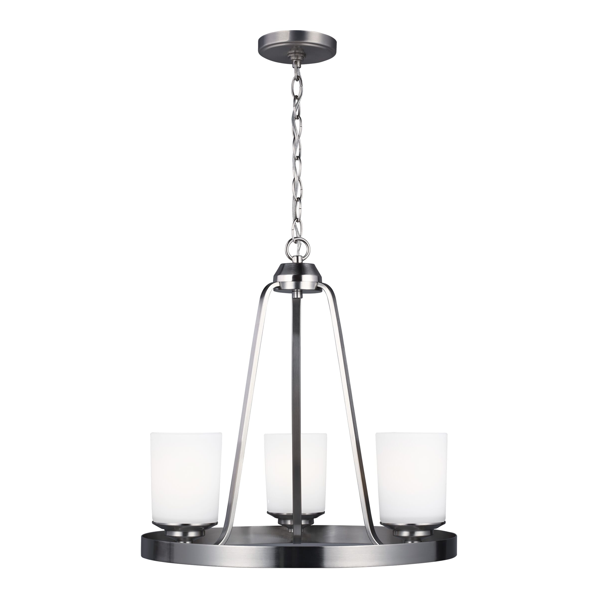 Sea Gull Kemal 3-Light Transitional Chandelier in Brushed Nickel