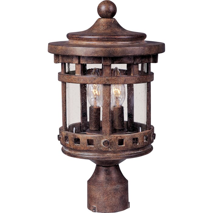 Maxim Lighting Santa Barbara DC 3-Lt 18.5" Outdoor Post Mt, Copper Maxim Lighting Santa Barbara DC 3-Lt 18.5" Outdoor Post Mt, Copper
