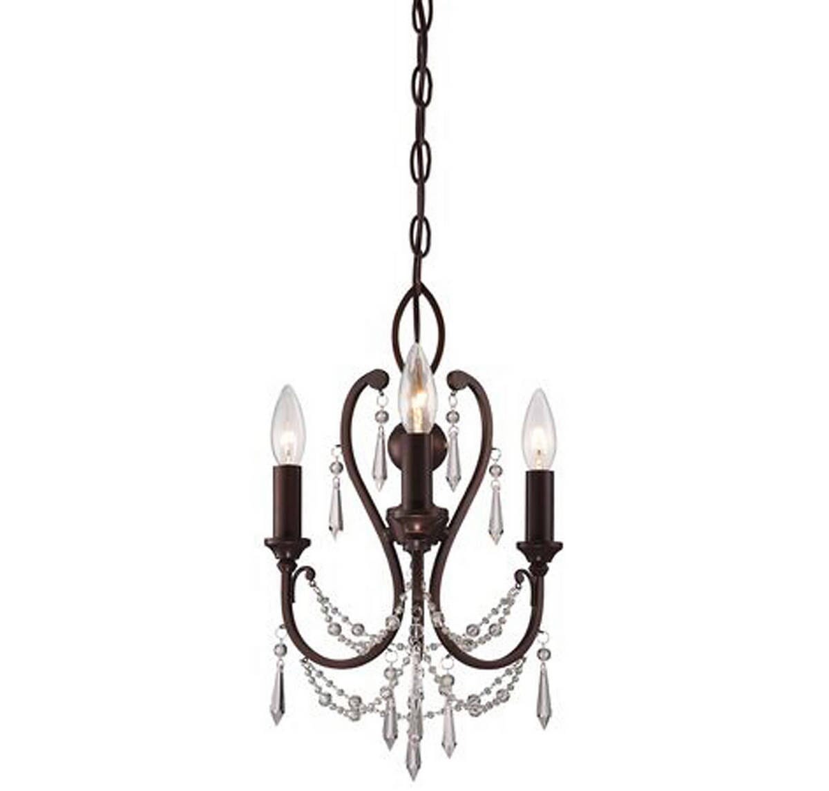 3-Light 12" Traditional Chandelier in Vintage Bronze