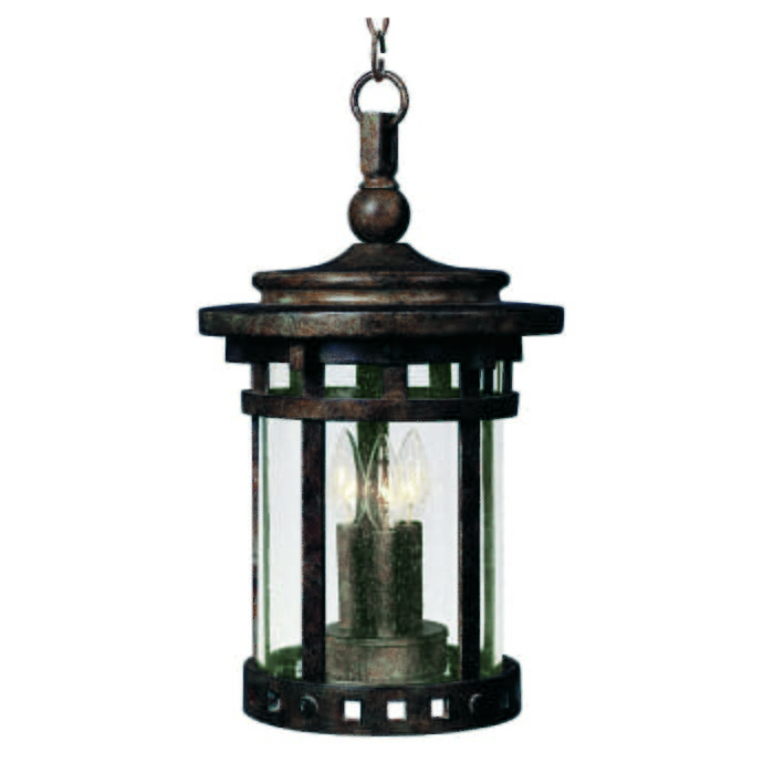 Maxim Lighting Santa Barbara 9" 3-Light Outdoor Hanging Lantern in Sienna Maxim Lighting Santa Barbara 9" 3-Light Outdoor Hanging Lantern in Sienna