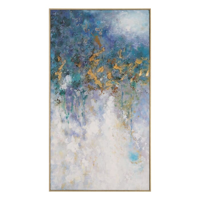 Uttermost Floating 52.75" Abstract Art in Gold Leaf Floater Frame Uttermost Floating 52.75" Abstract Art in Gold Leaf Floater Frame
